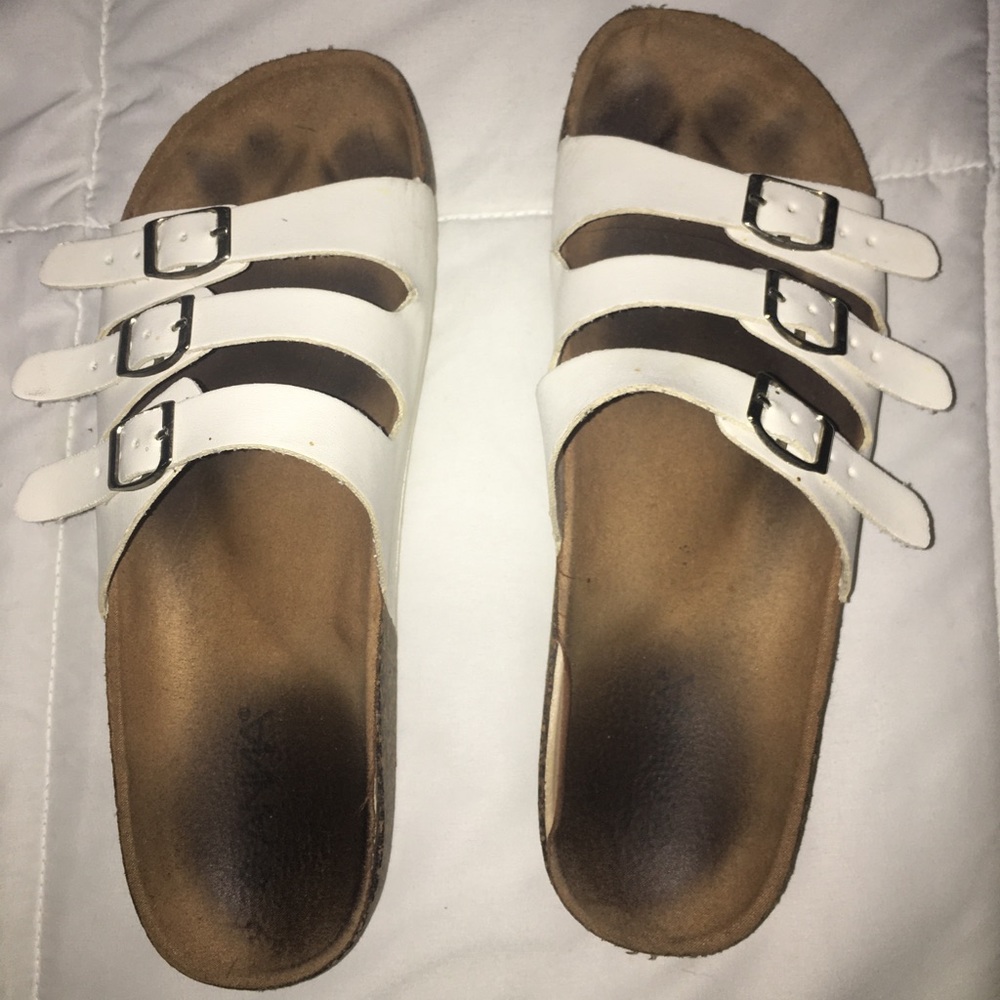 used white summer sandals